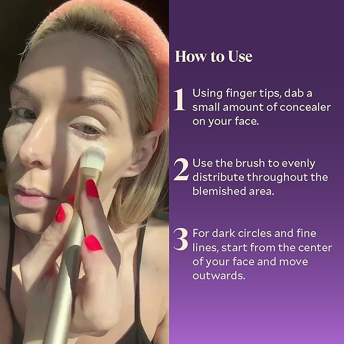 Fièra Concealer & Foundation Brush - Expert Tool for Cream & Liquid Makeup - Seamless, Even Application - Lightweight & Easy to Clean - Perfect for Use with Fièra Luxury Concealer-Velvo Beauty