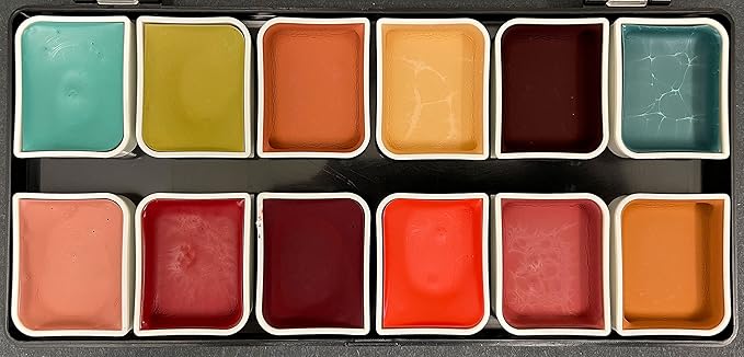 12-Color Complexion Alcohol-Activated Palette, Professional Quick Drying Waterproof SFX Makeup, Tattoo Cover-Velvo Beauty