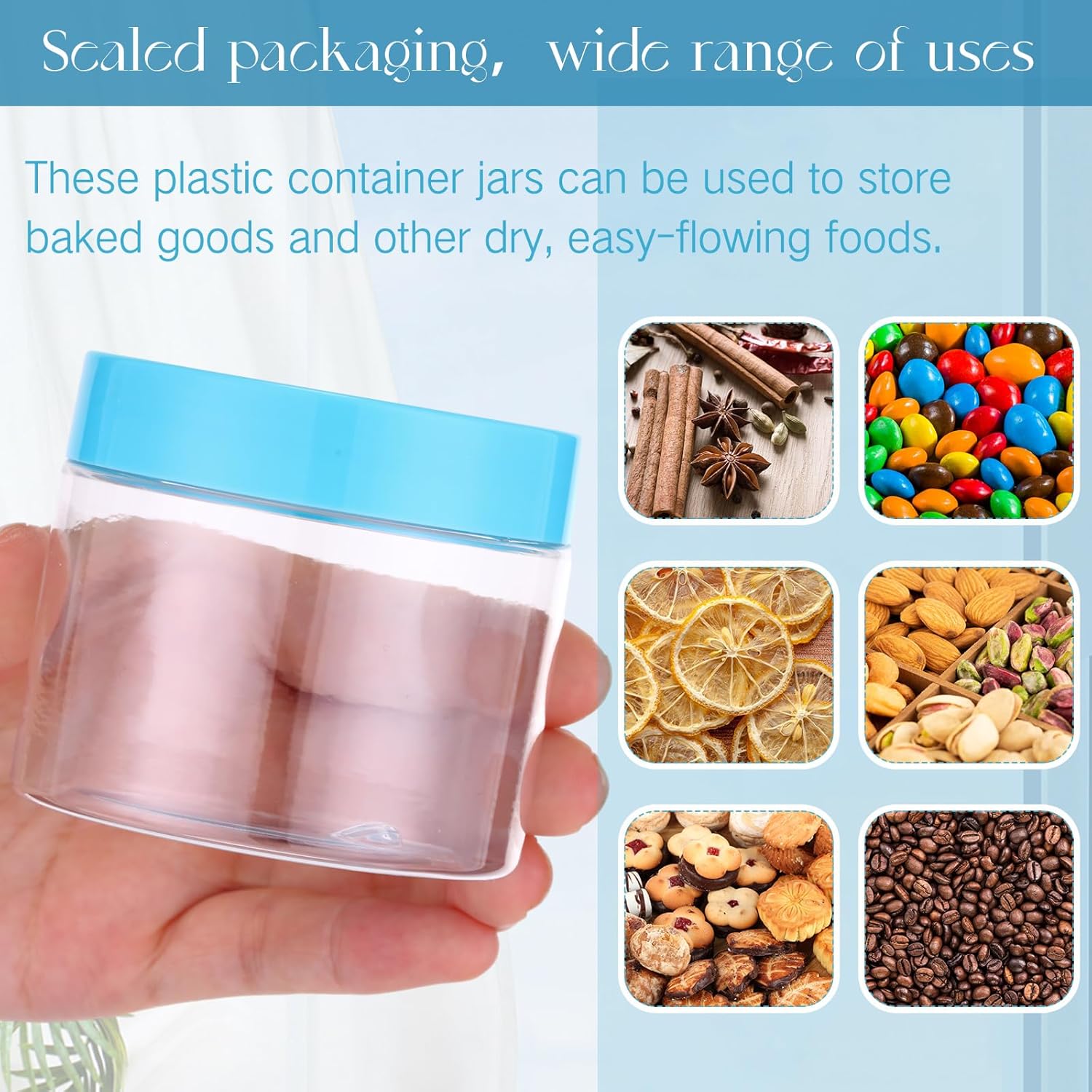 SATINIOR 100 Pcs Plastic Jars with Lids Small Containers Lids Wide Mouth Small Plastic Containers for Lotion Cream Rhinestones Body Butters Travel Storage(6 oz, Blue)-Velvo Beauty