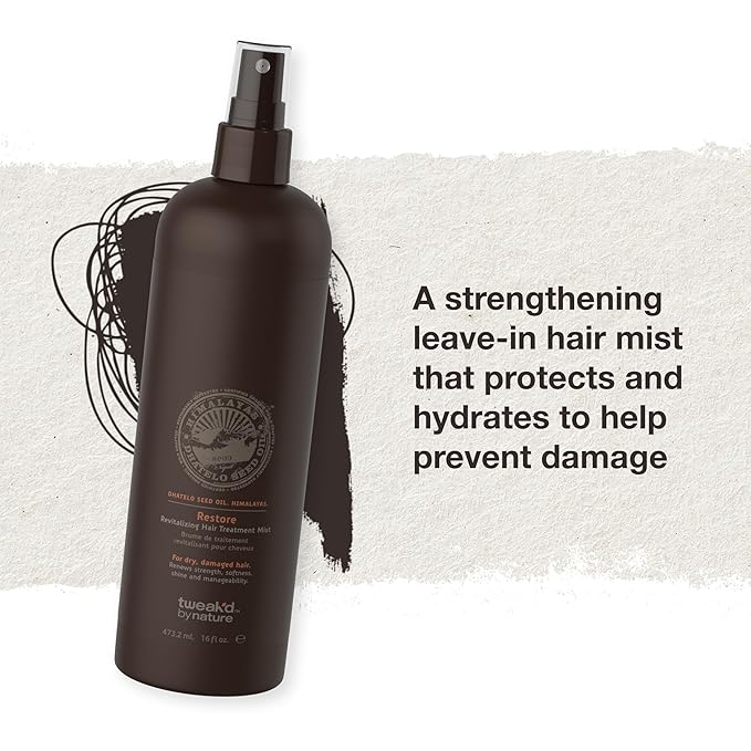 Tweak’d by Nature - Restore Revitalizing Hair Treatment Mist, Strengthens and Protects Hair for Soft Feel and Healthy Shine, Cruelty Free (16 ounces)-Velvo Beauty