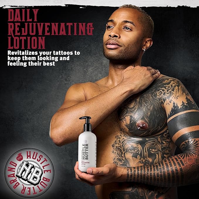 Hustle Butter Tattoo Aftercare - Daily Moisturizing Lotion - Naturally Derived Vegan Cruelty Free - Everyday All Over Use for Tattoos - 9 fl oz-Velvo Beauty