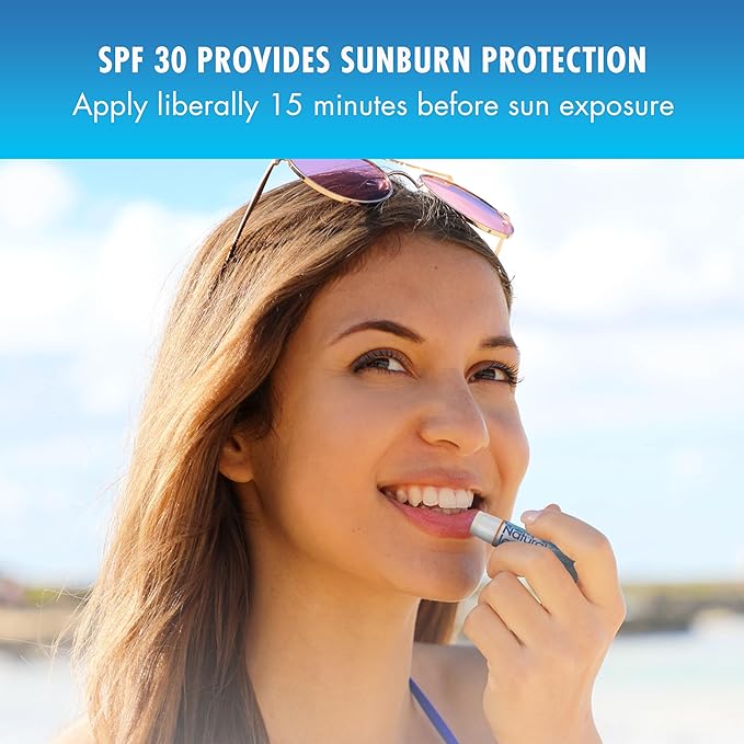 Mentholatum (R) Natural Ice (R) Sport Broad Spectrum SPF 30 Medicated Lip Balm - 12 Pack of 4.5 g Tubes-Velvo Beauty