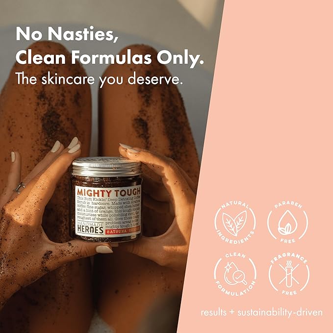 Coffee Scrub Foot & Body Exfoliator Infused with Vitamin E and Orange Peel Natural Exfoliating Sugar Body Scrub for Toning Cellulite Skin Care by Handmade Heroes-Velvo Beauty