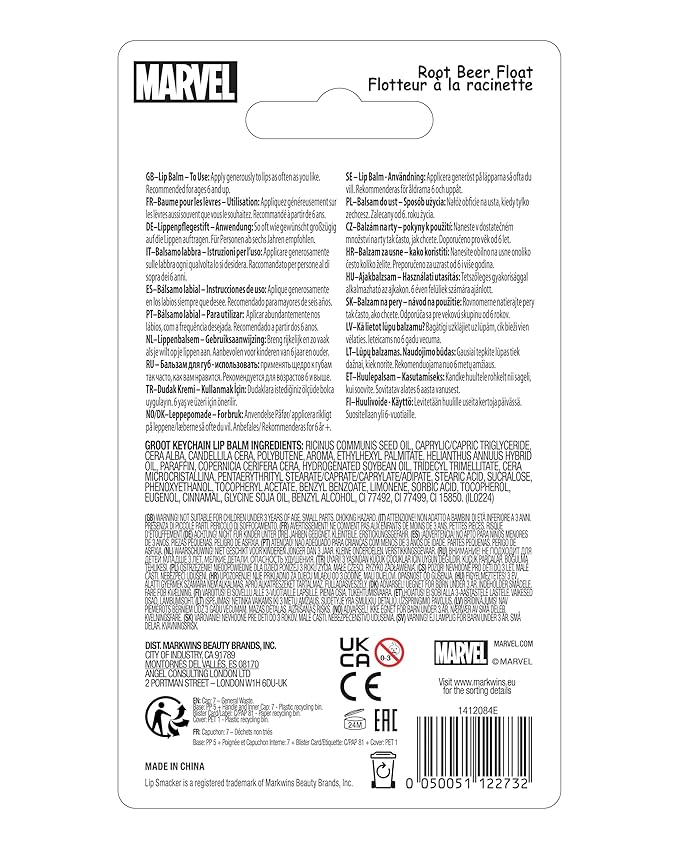 Lip Smacker Marvel, Guardians of the Galaxy, keychain, lip balm for kids - Groot (keychain)-Velvo Beauty