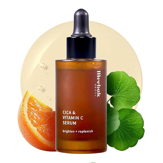 Meebak Korean Vitamin C Serum | Brightening Dark Spot Remover | Soothing Anti Aging & Skin Brightening w/Centella Asiatica, Panthenol, & Adenosine-Velvo Beauty