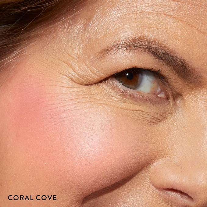 LAURA GELLER NEW YORK Baked Blush-n-Brighten Marbleized Blush for Cheeks - Coral Cove - Natural Finish - Buildable Color-Velvo Beauty