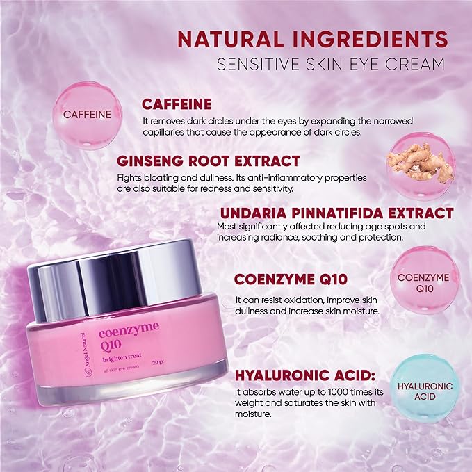 Dark Circle Under Eye Treatment Cream for Sensitive Skin, Daily Wrinkle Cream, Reduce Dark Circles & Puffiness, Coenzyme Q10, Caffeine, Korean Skin Care, 0.7 Fl Oz-Velvo Beauty