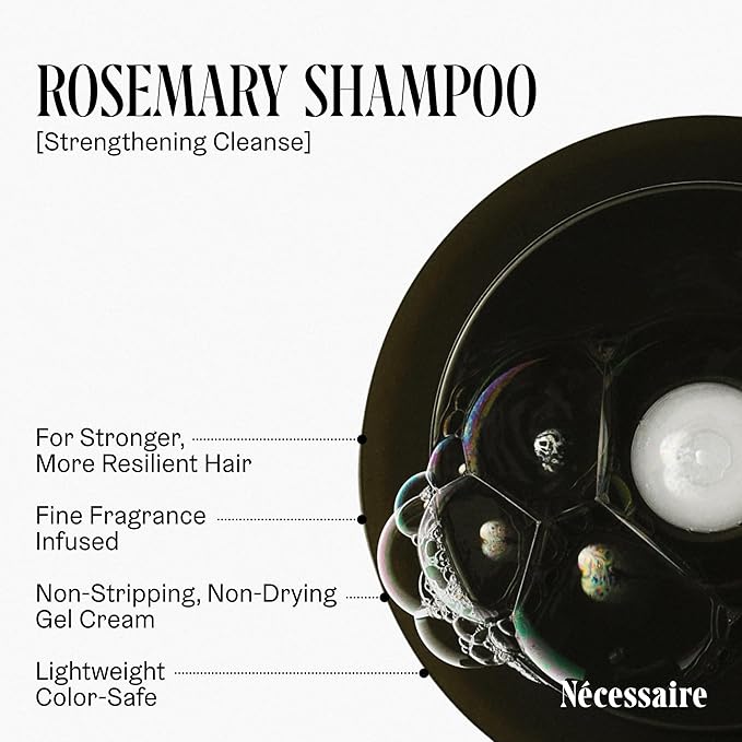 Nécessaire Rosemary Shampoo | Multi-Protien Strengthening Cleanse For Thinning Hair. For Women + Men. Good For All Hair Types/Textures. Free Of Sulfates. Color-Safe. 250 ml / 8.4 oz-Velvo Beauty