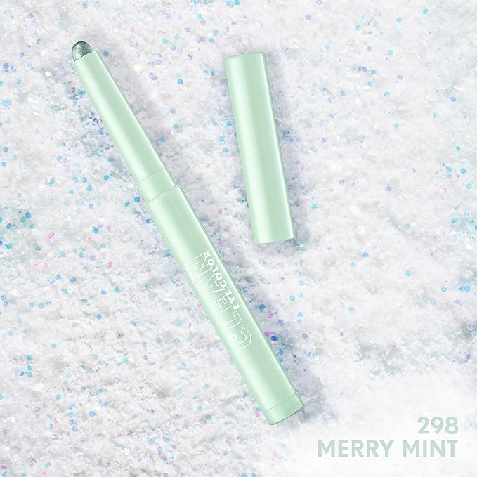 Covergirl Clean Multiline Eyeshadow Pencil, 298 Merry Mint, Vegan Formula, Shimmer Eyeshadow, Easy Application, Glides on Effortlessly, Blends Perfectly, 0.05oz-Velvo Beauty