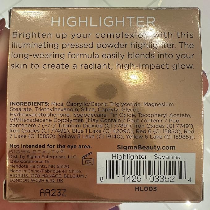 Sigma Beauty Highlighter Makeup – Illuminating Highlighting Powder for Face, Sheer Glimmer Face Highlighter for Cheeks, Cupid’s Bow, & Brow Bone (Savanna, Fiery Bronze Metallic)-Velvo Beauty
