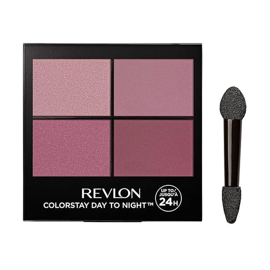 REVLON ColorStay Day to Night Eyeshadow Quad, Longwear Shadow Palette with Transitional Shades and Buttery Soft Feel, Crease & Smudge Proof, 575 Exquisite, 0.16 oz-Velvo Beauty