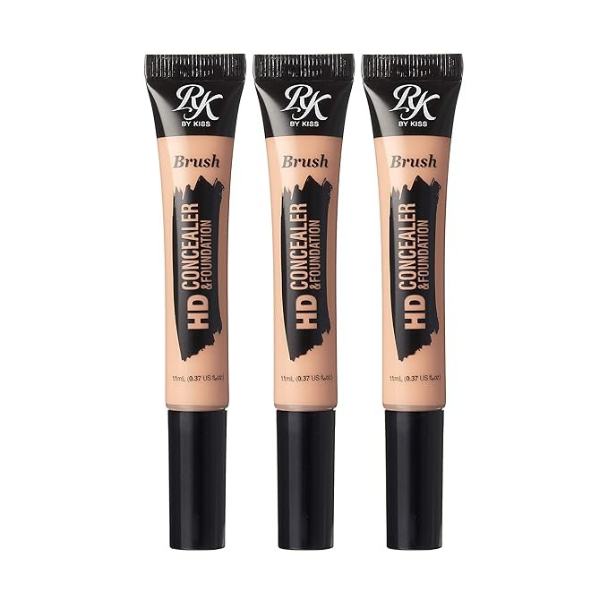 Ruby Kisses HD Concealer & Foundation Brush Flawless Full Coverage Face Makeup Lightweight Highlighter Long Lasting Under Eye Conceals Contour Corrector (Nude)-Velvo Beauty
