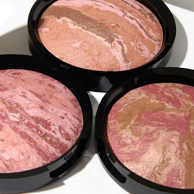 LAURA GELLER NEW YORK Baked Blush-n-Bronze Marbleized 2-in-1 Sculpting Bronzer Blush - Berry Bronze - Contour Face with a Radiant Flush-Velvo Beauty