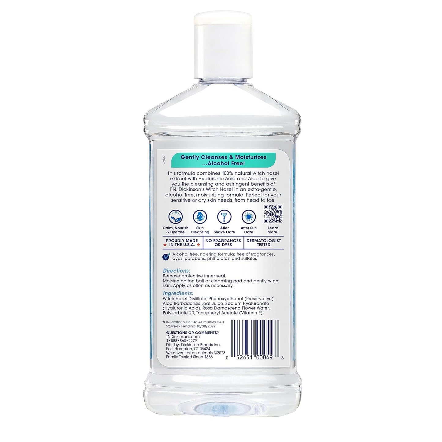 T.N. Dickinson's Witch Hazel Alcohol-Free Moisturizing Astringent, Made with 100% Natural Witch Hazel 16 oz (Pack of 2)-Velvo Beauty