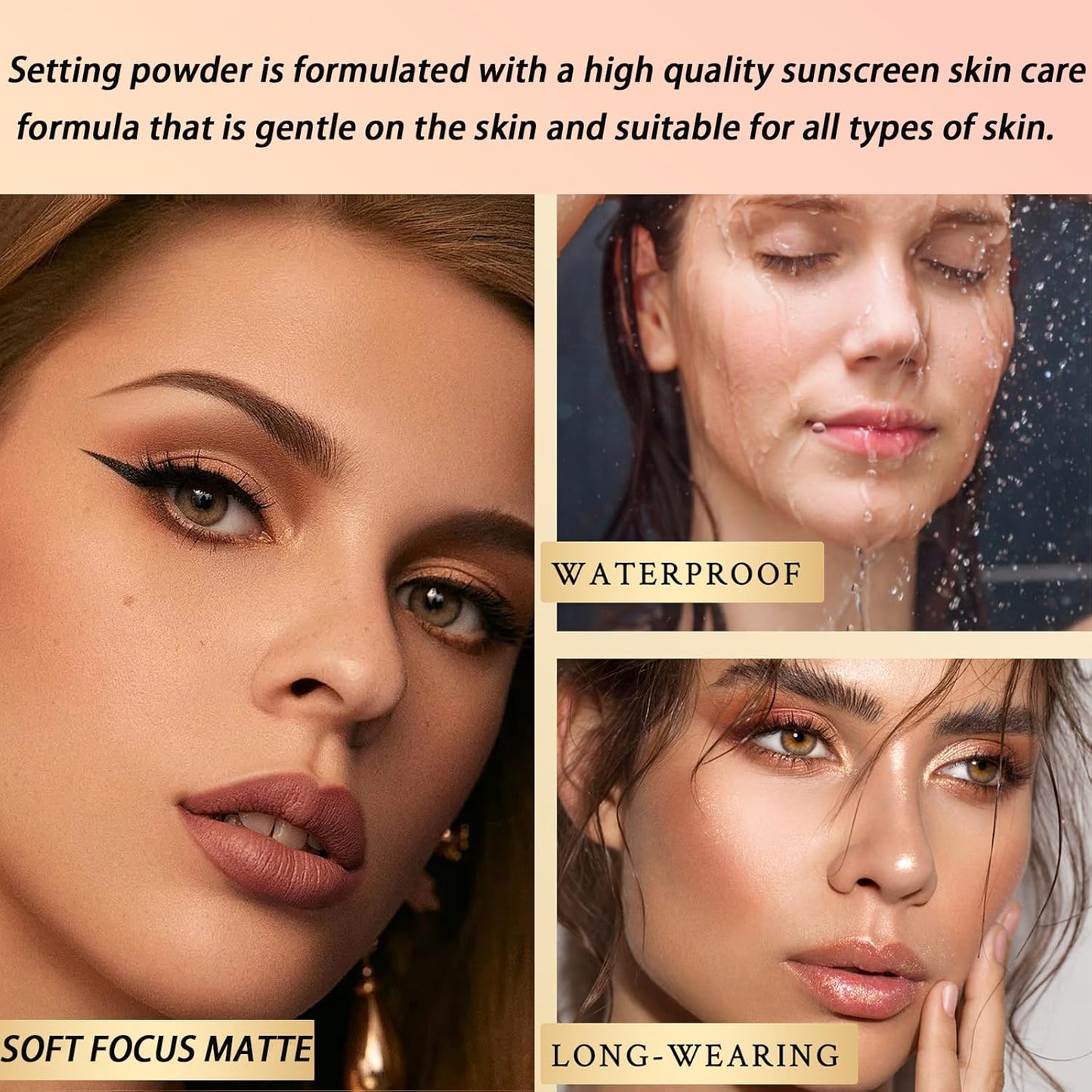 Mineral Sunscreen Setting Powder, SPF 50 PA++ Powder Sunscreen for Face, Oil Control Lightweight Breathable Translucent Concealer Brush Face Powder for All Skin-Velvo Beauty