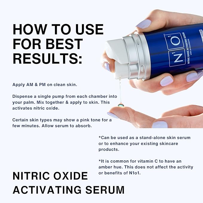 Nitric Oxide Activating Serum with Antioxidants | Hydrating Serum For Face | Decreases Wrinkles | Pore Minimizer | Improves Skin Texture | Helps Dark Spots | 1 Fl Oz, 30ml-Velvo Beauty