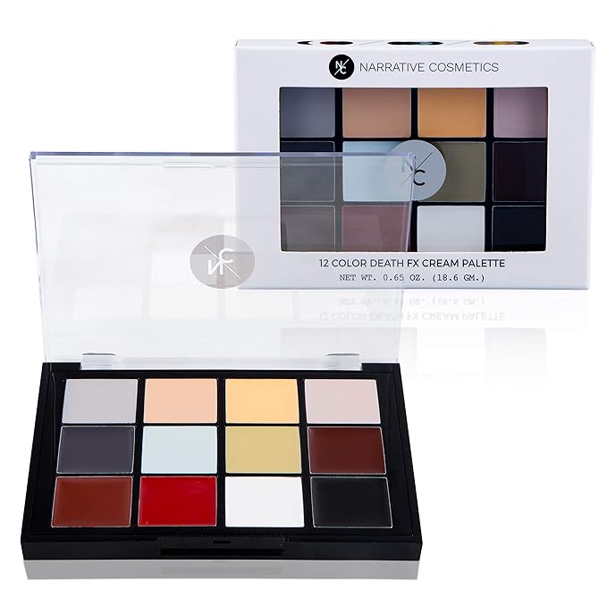 12-Color Death FX Cream Palette, Professional Quick Drying Waterproof SFX Makeup for the Stage, Film, Costumes, Cosplay, Halloween-Velvo Beauty
