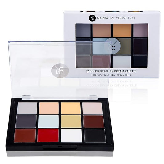 12-Color Death FX Cream Palette, Professional Quick Drying Waterproof SFX Makeup for the Stage, Film, Costumes, Cosplay, Halloween-Velvo Beauty