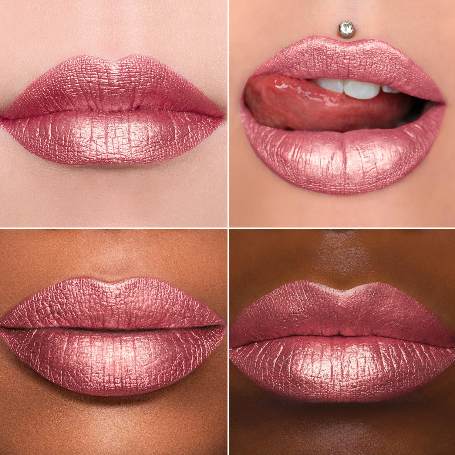 MAKI YIKA Pink Nude Lipstick for Women Metallic Lipsticks Glitter Long Lasting Lipstick No Smudge No Transfer Liquid Lip Gloss (BR017 Love Fighter)-Velvo Beauty