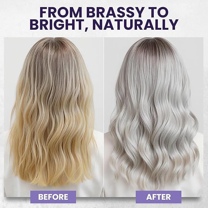 Tea Tree Purple Shampoo & Conditioner Set for Blonde, Bleached, Silver & Grey Hair, Anti-Brass Toner, Boosts Highlights & Color, Revitalizes, Relieves Itchy Scalp & Salon-Grade Hair Toner.-Velvo Beauty