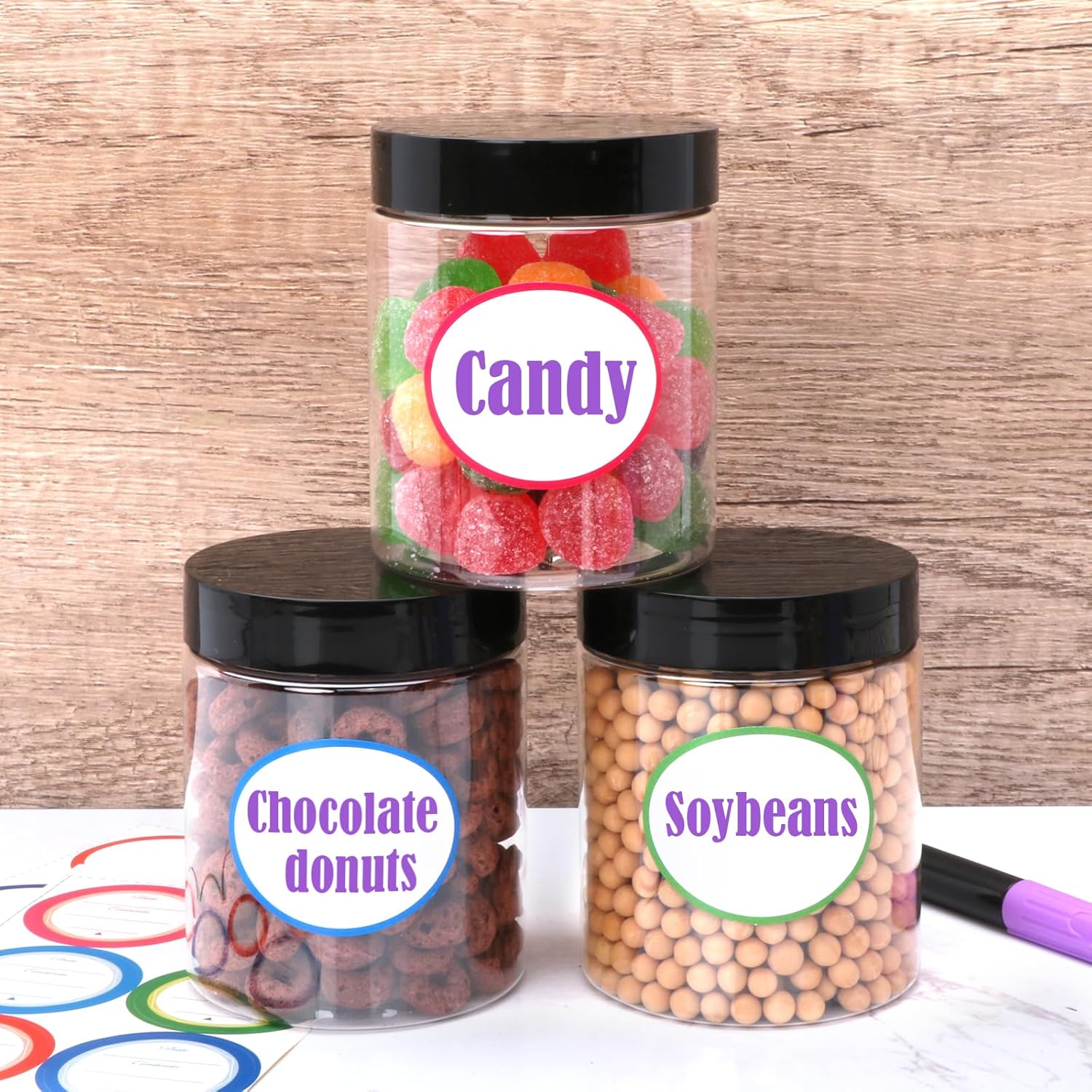 48 Pack 8oz Plastic Containers with Lids, Jars with Lids, Great for storing,lip balms, creams, ointments, cosmetics, samples-Velvo Beauty