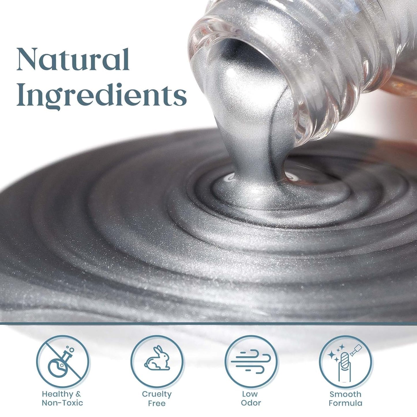 MIZHSE Silver Mirror Nail Polish, Quick Dry Metallic Nail Polish, Air Dry Fast Chrome Nail Lacquer Bright Color Oil-based Nail Art Manicure Home DIY-Velvo Beauty