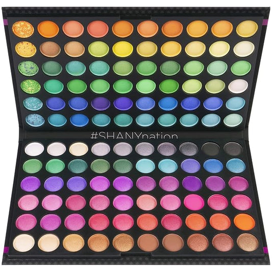 SHANY Highly Pigmented Eye Makeup Palette, 120 Matte Shimmer Metallic Eyeshadow Pallet with Long Lasting and Blendable Natural Colors - Classic Neon-Velvo Beauty