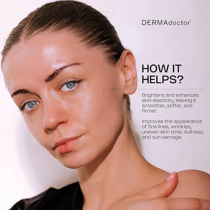 DERMAdoctor Vitamin C Face Serum 20% Vitamin C, Vitamin-E, Ferulic Acid, Ascorbic Acid Concentrated Dermatologist-Formulated Anti-Aging, Hydrating & Discoloration Correcting Serum for Face -1.0 fl oz-Velvo Beauty