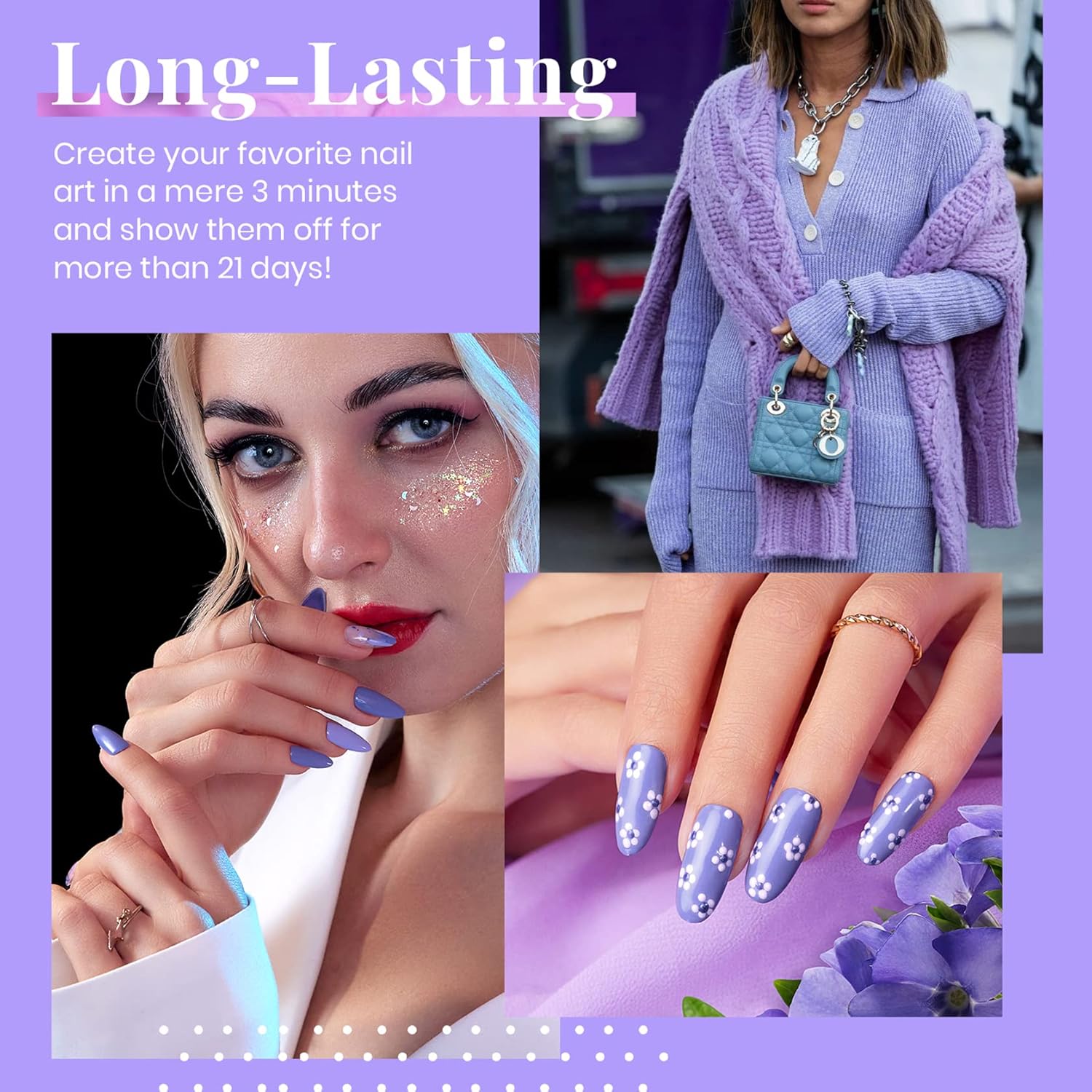 beetles Gel Polish Purple Gel Nail Polish Periwinkle Color 15ml Soak Off Uv Lamp Nail Art Manicure Salon Design DIY Home Gift for Women Girls-Velvo Beauty