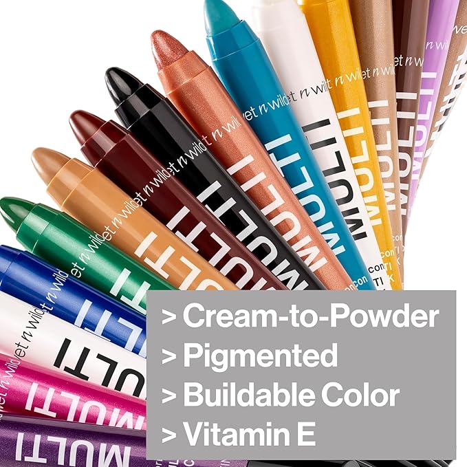 wet n wild Color Icon Cream Eyeliner Eyeshadow Multi-Stick, Moisturizing, Nourishing Velvety Cream-to-Powder Buildable & Blendable Formula, Cruelty-Free & Vegan - Snowy Skies-Velvo Beauty