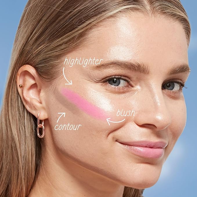 CoverGirl Trublend Skin Enhancer Highlighter Balm Stick, 320 Rose Beam, Highlighter, Vegan Formula, Easy to Use, Glides on Effortlessly, Non-Greasy, Doesn't Crease, 0.21oz-Velvo Beauty