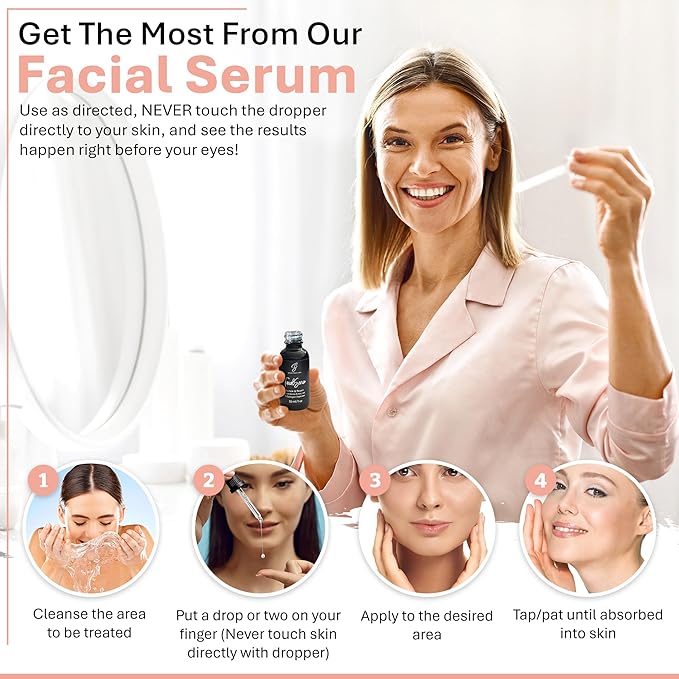 Facial Serum - Fight Blemishes - Acne Pimples & Breakouts - Soften Fine Lines & Wrinkles - Hydrate & Repair Damaged Skin - Clear Complexion - Collagen - 2 Types of Hyaluronic Acid - Anti Aging - 1oz-Velvo Beauty