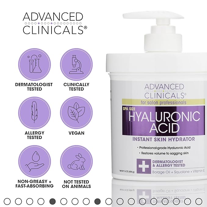 Advanced Clinicals Retinol Cream + Hyaluronic Acid Lotion Face & Body Skin Care. Anti Aging Dry Skin Rescue Creams Reduce Appearance Of Wrinkles, Fine Lines, & Sagging Skin, 16 Oz (Pack of 2)-Velvo Beauty