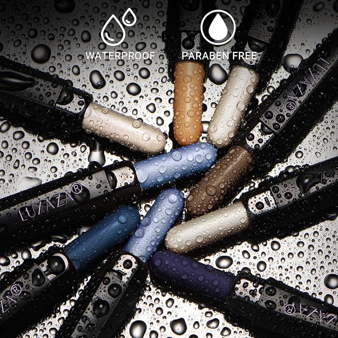 Blue Eyeshadow Stick Makeup 6PCS Set, Dark Blue Brown Metallic Shimmer Matte Cream Eye Shadow Eyeliner Brightener Pencil Crayon - JEANS BLUE-Velvo Beauty