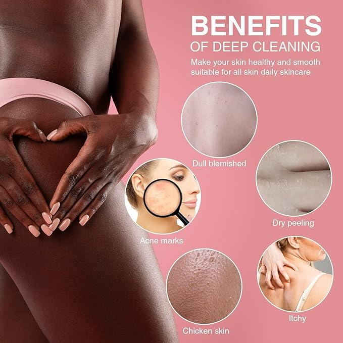 UJFQBH African Net Sponge African Net Long Net Bath Sponge Exfoliating Shower Body Scrubber Back Scrubber Skin Smoother,Great for Daily Use (Pink)-Velvo Beauty