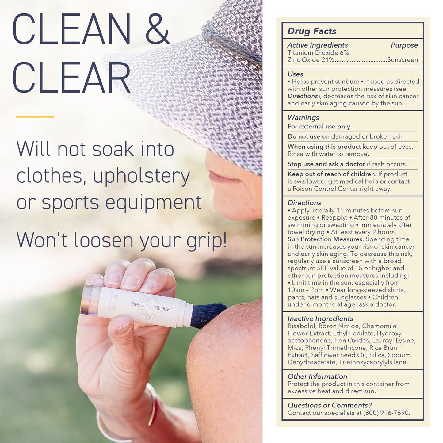 Brush On Block SPF 50 Mineral Powder Sunscreen, Translucent, Broad Spectrum, Water Resistant Face Protection, For All Skin Tones & Types, Reef Friendly, Mfg in USA-Velvo Beauty