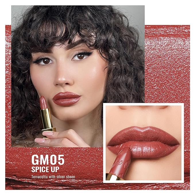 Oulac Metallic Red Lipstick Set 3PCS High Impact Lipcolor with Moisturizing Formula, Vegan Beauty, Full-Coverage Lip Color, Gift Lipstick for Women, 4.3g X 3PCS, 12+GM05+GM13-Velvo Beauty