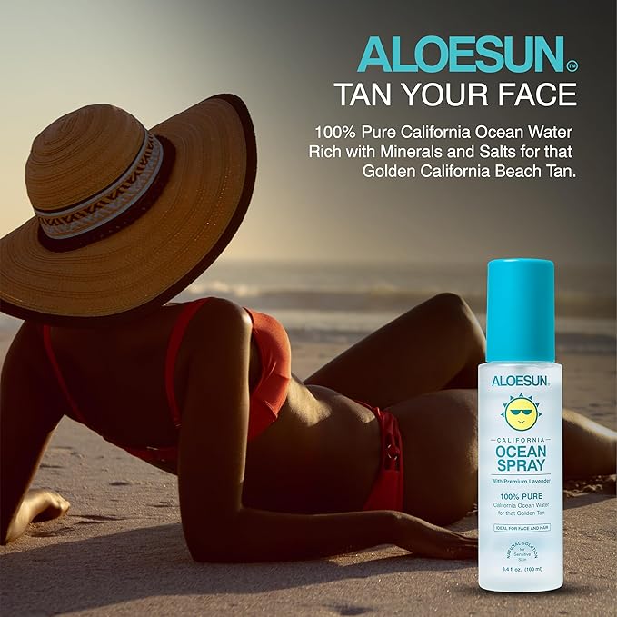 Ocean Spray | Pure California Sea Salt Water Face Mist Infused with Organic Lavender Essential Oil for Tanning | Hair & Scalp Exfoliating Solution | Facial Moisturizer | Travel Size 3.4 Fl Oz-Velvo Beauty