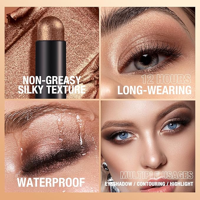 Jolilab Eyeshadow Stick Set, 8 Colors Matte Professional Bright-Colored Contouring and Highlight Stick, Cream Waterproof Long Lasting High Pigmented Eye Shadow. (8, A1)-Velvo Beauty