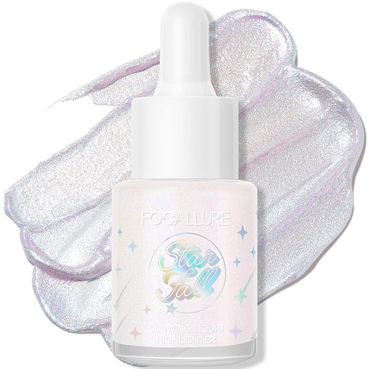 FOCALLURE Starfall Glowing Liquid Highlighter, Shimmering Body Oil, Non-Sticky Shimmer Liquid Luminizer, Non-Greasy, Face & Body Glitter Makeup for Costumes, Cosplay, Rave Festival, ORION-Velvo Beauty