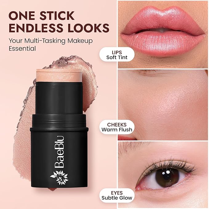 Organic Blush Tube, Moscato - 100% Natural Vegan Cream Blush Sticks, Multi-Use Bronzer, & Highlighter for Lips, Cheeks & Eyes, Buildable Shimmer, Gluten-Free, Paraben-Free, Made in USA-Velvo Beauty