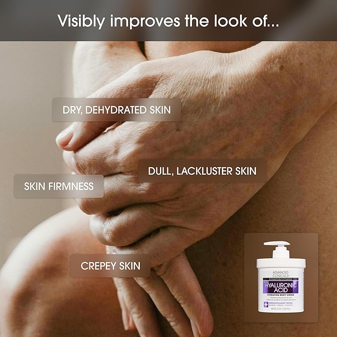 Advanced Clinicals Retinol Cream + Hyaluronic Acid Lotion Face & Body Skin Care. Anti Aging Dry Skin Rescue Creams Reduce Appearance Of Wrinkles, Fine Lines, & Sagging Skin, 16 Oz (Pack of 2)-Velvo Beauty