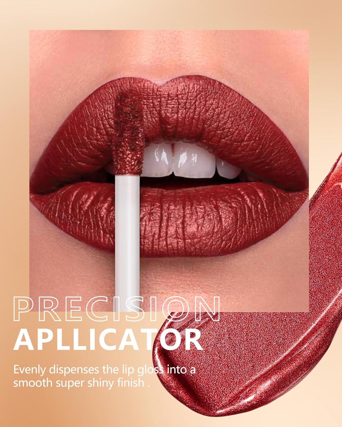 MAKI YIKA Red Lipstick for Women Metallic Lipsticks Glitter Long Lasting Lipstick No Smudge No Transfer Shimmer Liquid Lip Gloss (BR06 Dangerous)-Velvo Beauty