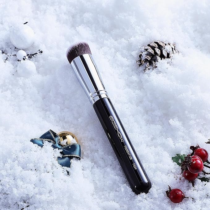 Flat Top Kabuki Foundation Brush, EIGSHOW Premium Makeup Brush for Liquid, Cream, and Powder - Blending, Buffing, Stippling, Flawless Application (F624)-Velvo Beauty