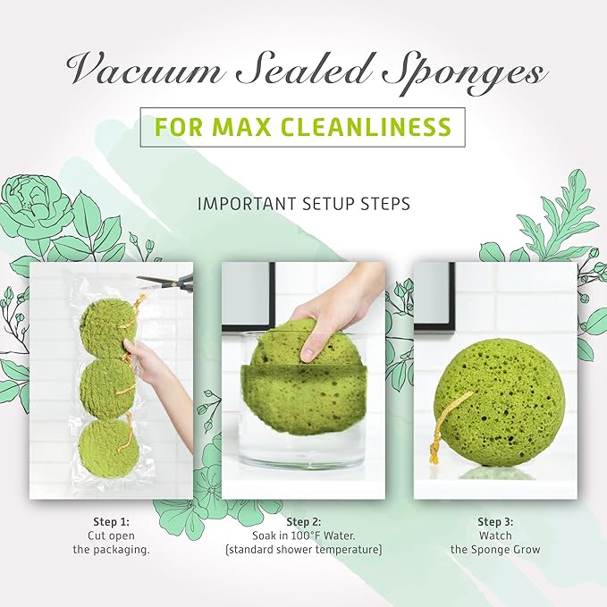 Spongentle Deep Cleansing Body Loofah Sponge, Natural Colors, for Bath and Shower, Multiple Textures for Gentle and Deep Exfoliation, Generous and Rich Lather, (Pack of 3)-Velvo Beauty