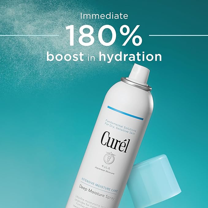 Curel Japanese Skin Care Deep Moisture Spray, Spray on Moisturizer for Dry Skin, Face Hydrating spray with Ceramides, 5 Oz-Velvo Beauty