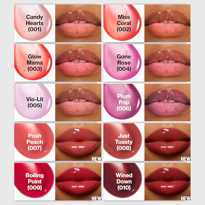 REVLON Super Lustrous Glimmer Lip Oil, Moisturizing & Tinted, Shiny Finish, Made with Plant-Based Squalane, 007 Posh Peach, 0.13 fl oz-Velvo Beauty
