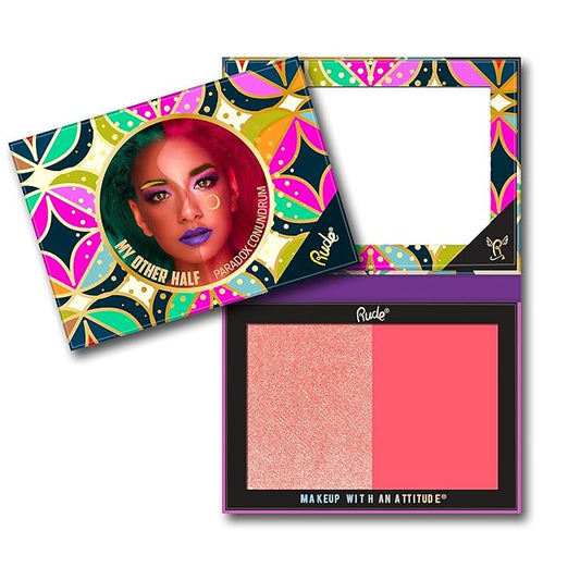My Other Half Duo Shade Face Palette - Pearadox Conundrum by Rude Cosmetics for Women - 0.4 oz Makeup-Velvo Beauty