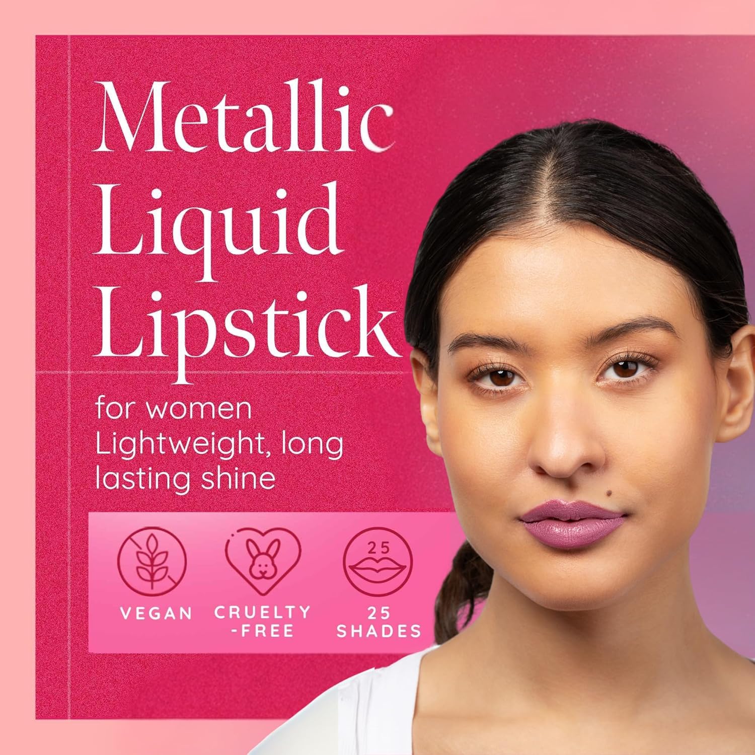 Aromi Metallic Liquid Lipstick | Long-Lasting, Light Pink Lip Color with Shimmery Finish, Vegan & Cruelty-free, Waterproof (Cotton Candy)-Velvo Beauty