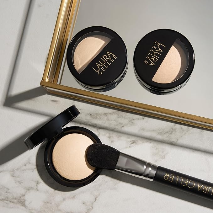 LAURA GELLER NEW YORK Baked Natural Glow Highlighter Radiance Enhancing Makeup, French Vanilla-Velvo Beauty